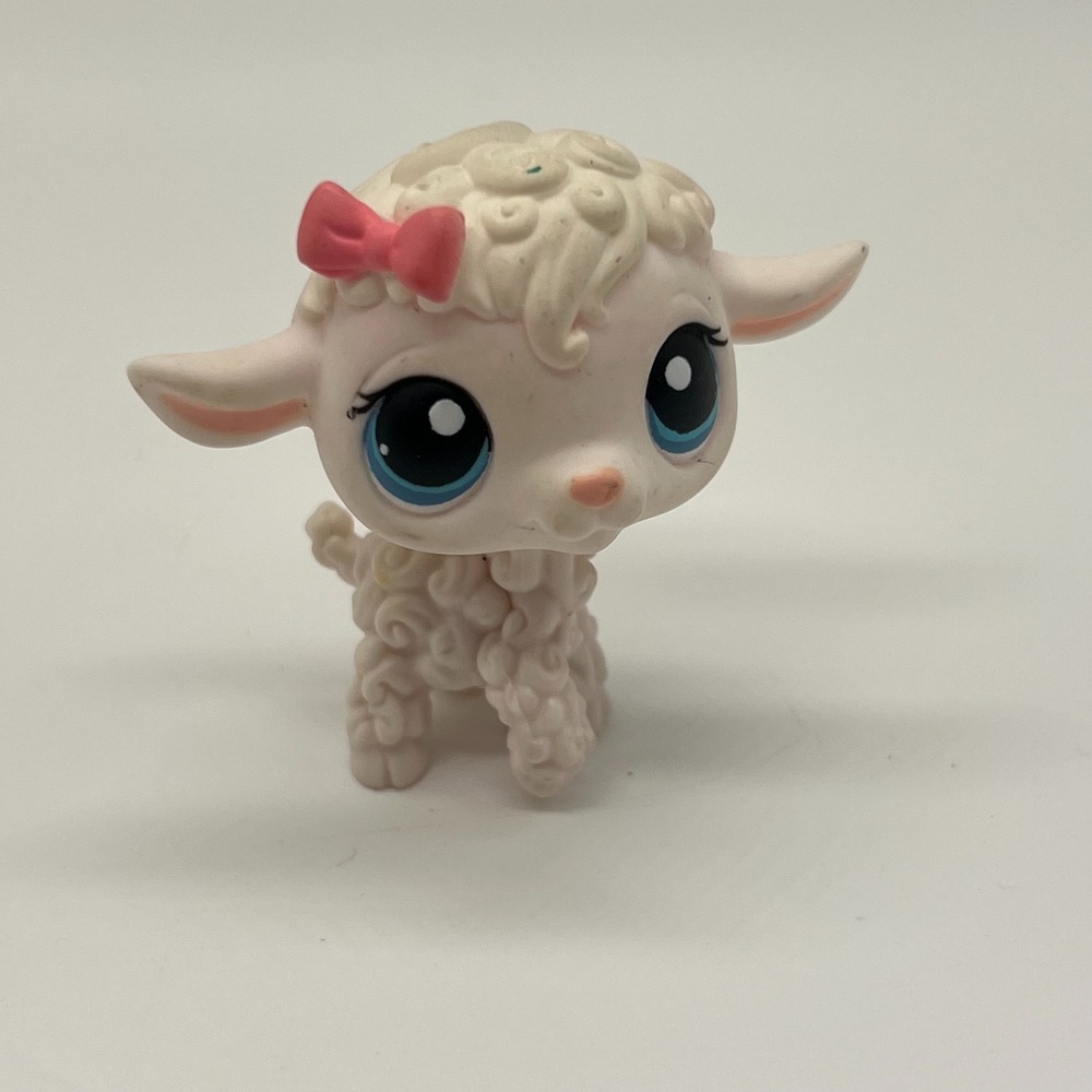 Hasbro Littlest‎ Pet Shop Lamb 186 LPS Authentic Pink Bow